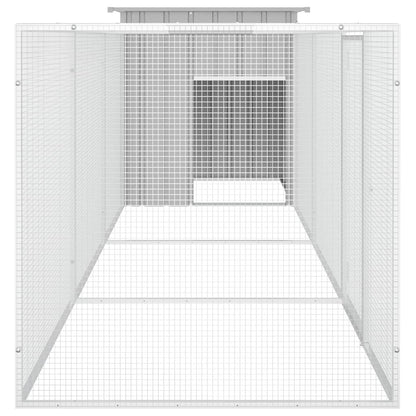 Chicken coop grey 400x91x100 cm galvanized steel