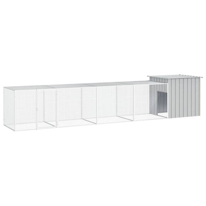 Chicken coop grey 500x91x100 cm galvanized steel