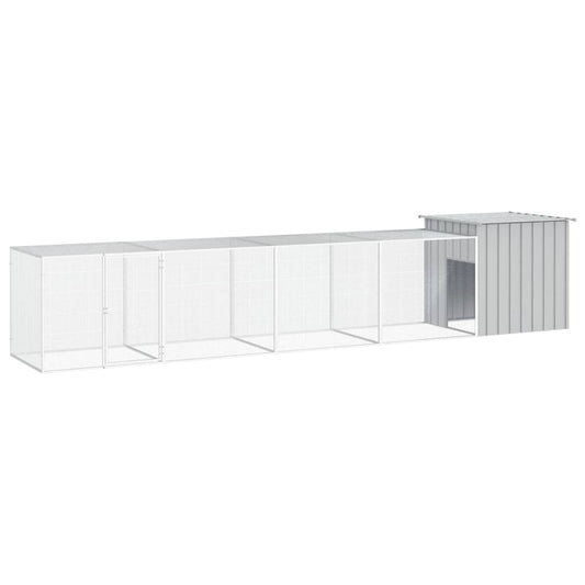 Chicken coop grey 500x91x100 cm galvanized steel