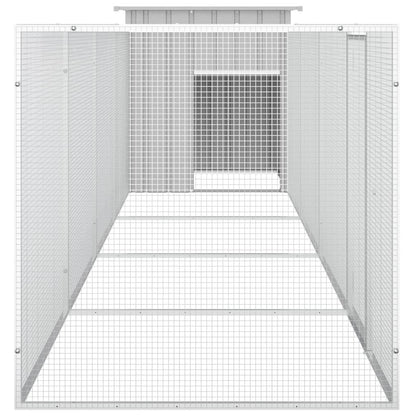 Chicken coop grey 500x91x100 cm galvanized steel