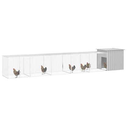 Chicken coop grey 600x91x100 cm galvanized steel