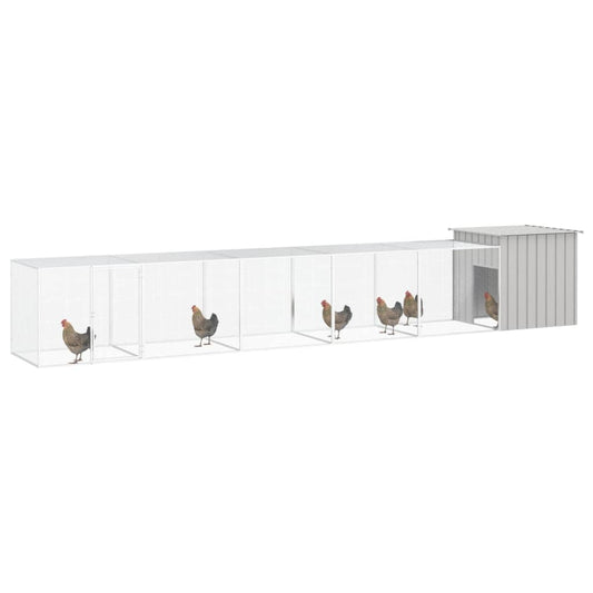 Chicken coop grey 600x91x100 cm galvanized steel