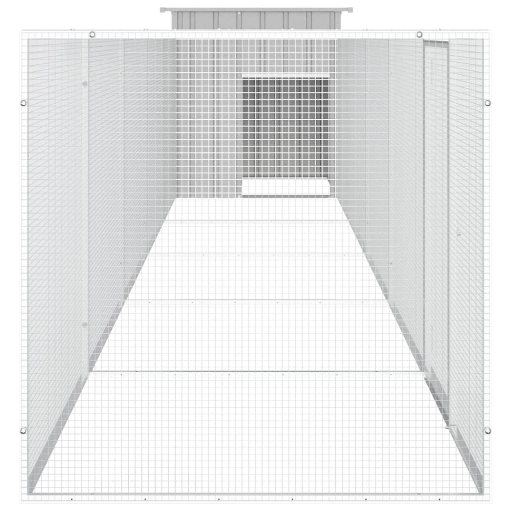 Chicken coop grey 600x91x100 cm galvanized steel