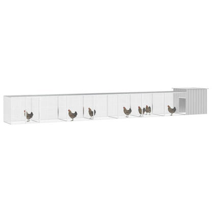 Chicken coop grey 700x91x100 cm galvanized steel
