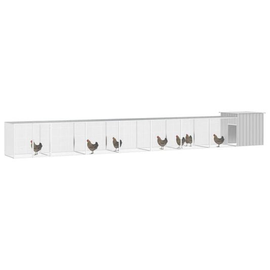 Chicken coop grey 700x91x100 cm galvanized steel