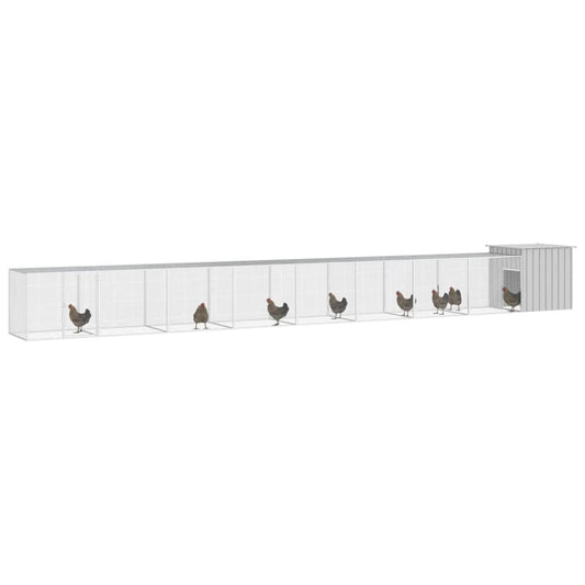 Chicken coop grey 900x91x100 cm galvanized steel