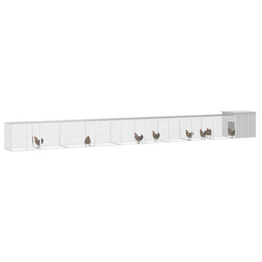 Chicken coop grey 1000x91x100 cm galvanized steel
