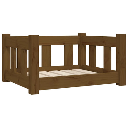 Dog bed honey brown 55.5x45.5x28 cm solid pine