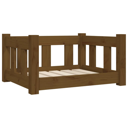 Dog bed honey brown 55.5x45.5x28 cm solid pine