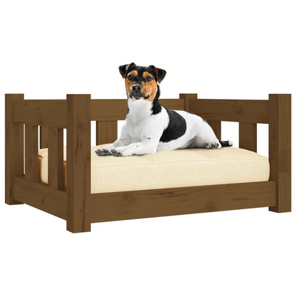 Dog bed honey brown 55.5x45.5x28 cm solid pine