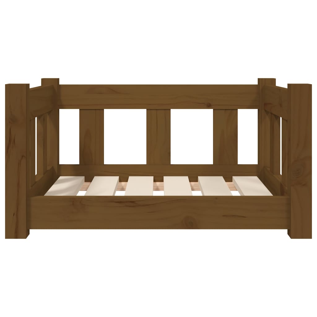 Dog bed honey brown 55.5x45.5x28 cm solid pine