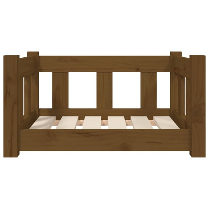 Dog bed honey brown 55.5x45.5x28 cm solid pine