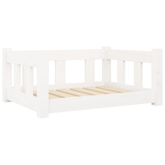 Dog bed white 65.5x50.5x28 cm solid pine