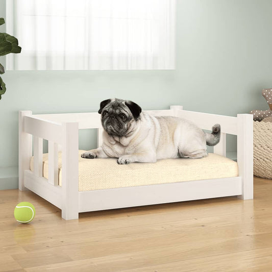 Dog bed white 65.5x50.5x28 cm solid pine