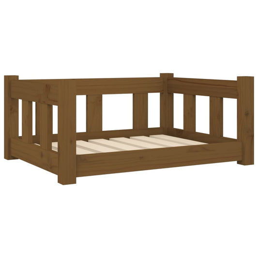 Dog bed honey brown 65.5x50.5x28 cm solid pine