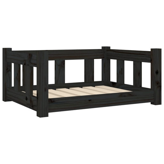 Dog bed black 65.5x50.5x28 cm solid pine