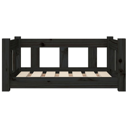 Dog bed black 65.5x50.5x28 cm solid pine