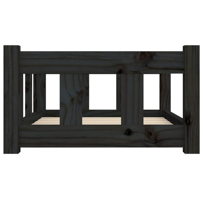 Dog bed black 65.5x50.5x28 cm solid pine