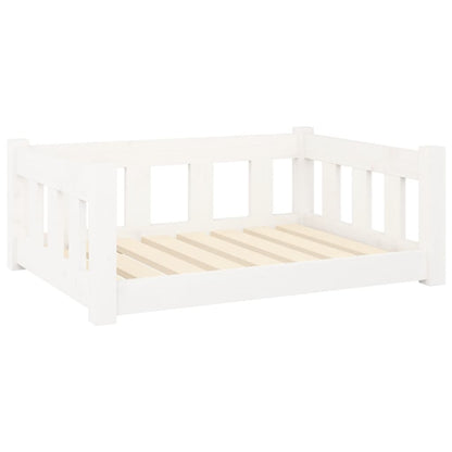 Dog bed white 75.5x55.5x28 cm solid pine