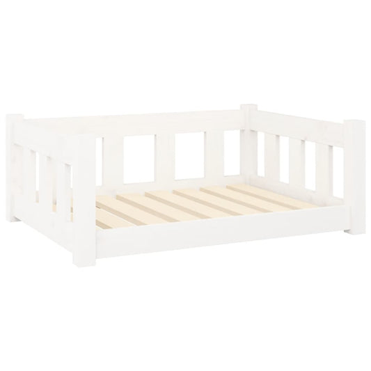 Dog bed white 75.5x55.5x28 cm solid pine