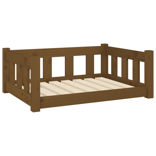 Dog bed honey brown 75.5x55.5x28 cm solid pine