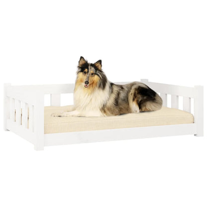 Dog bed white 95.5x65.5x28 cm solid pine