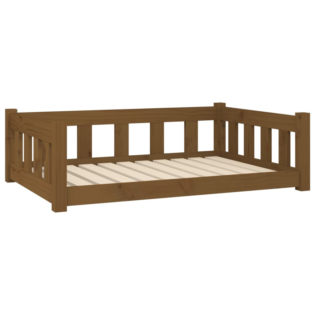 Dog bed honey brown 95.5x65.5x28 cm solid pine