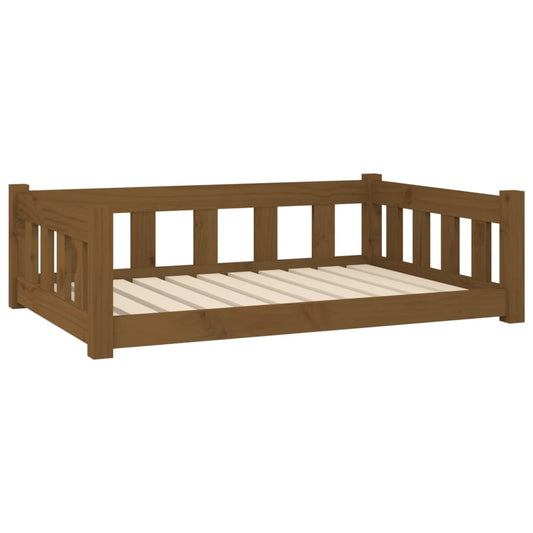 Dog bed honey brown 95.5x65.5x28 cm solid pine