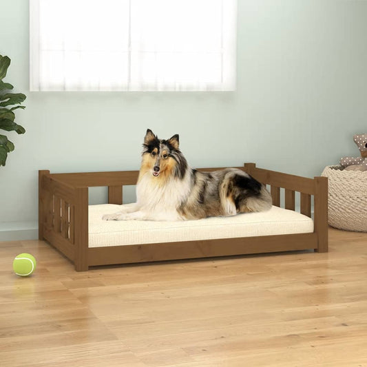 Dog bed honey brown 95.5x65.5x28 cm solid pine