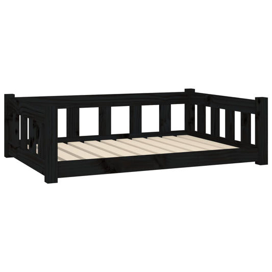 Dog bed black 95.5x65.5x28 cm solid pine