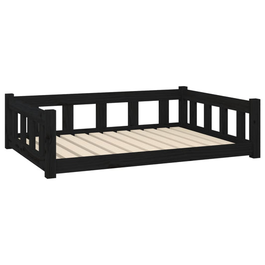 Dog bed black 105.5x75.5x28 cm solid pine