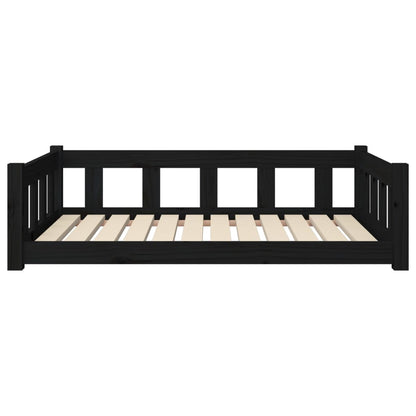 Dog bed black 105.5x75.5x28 cm solid pine