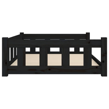 Dog bed black 105.5x75.5x28 cm solid pine