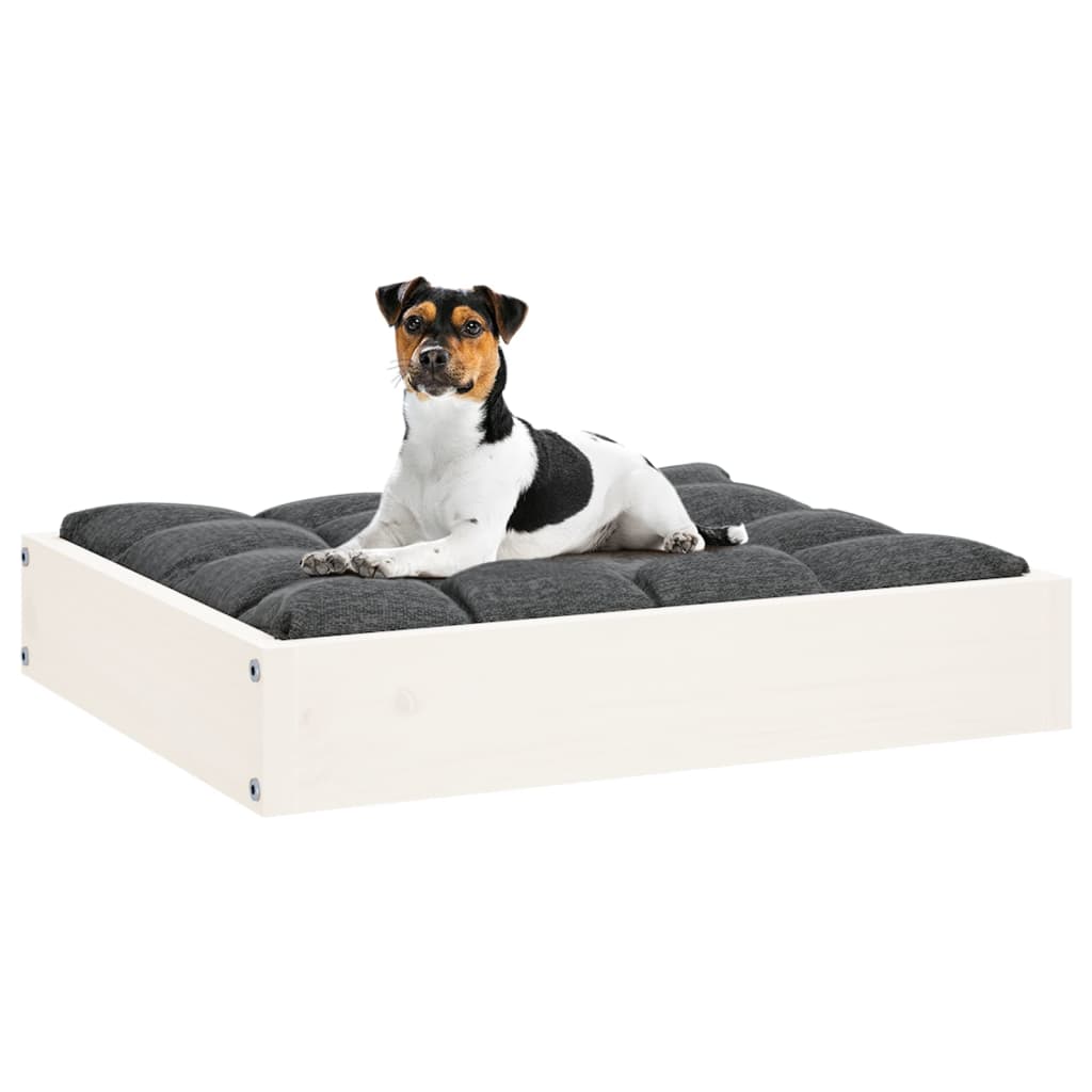 Dog bed white 51.5x44x9 cm solid pine