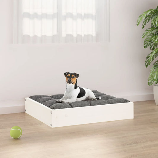 Dog bed white 51.5x44x9 cm solid pine