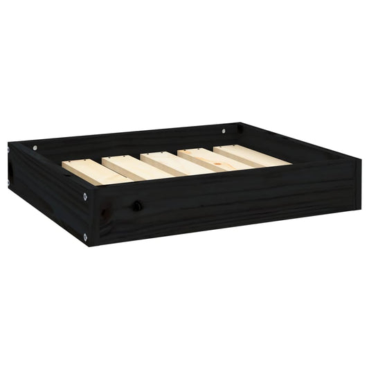 Dog bed black 51.5x44x9 cm solid pine