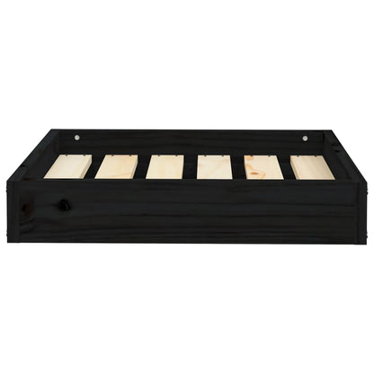 Dog bed black 51.5x44x9 cm solid pine