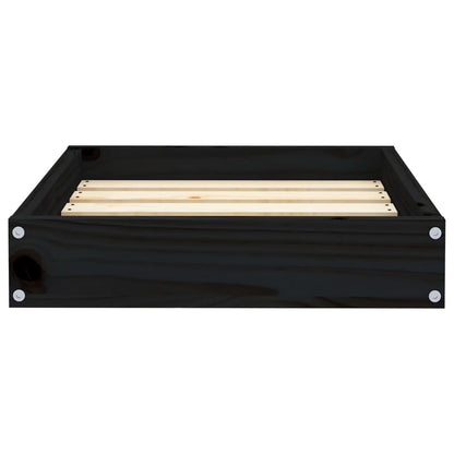 Dog bed black 51.5x44x9 cm solid pine