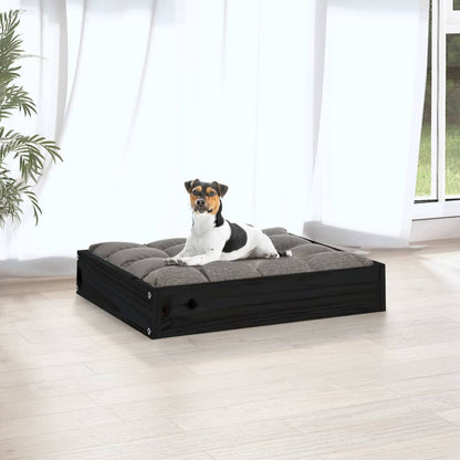 Dog bed black 51.5x44x9 cm solid pine