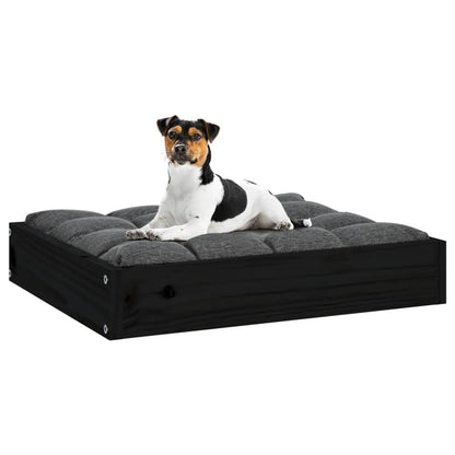 Dog bed black 51.5x44x9 cm solid pine