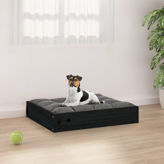 Dog bed black 51.5x44x9 cm solid pine