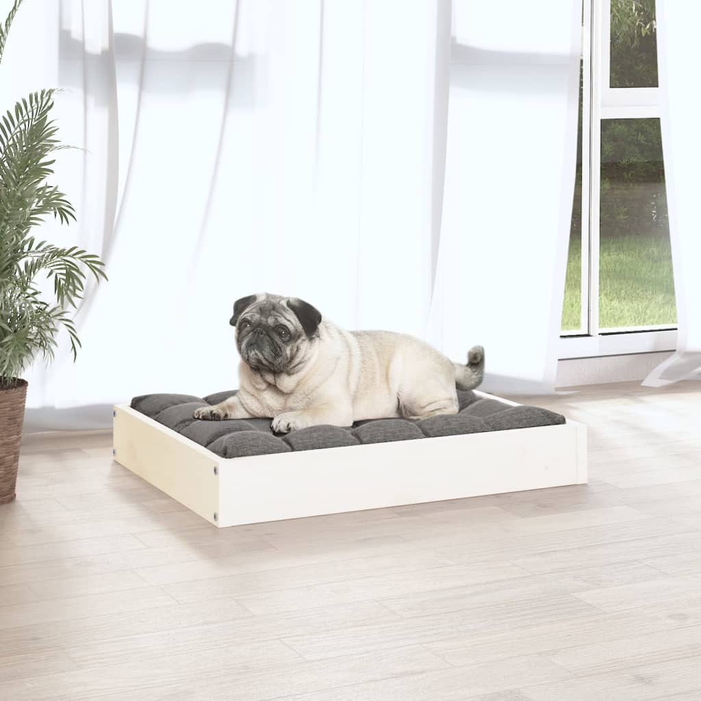 Dog bed white 61.5x49x9 cm solid pine