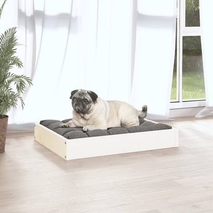 Dog bed white 61.5x49x9 cm solid pine