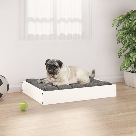 Dog bed white 61.5x49x9 cm solid pine