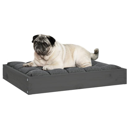 Dog bed gray 61.5x49x9 cm solid pine