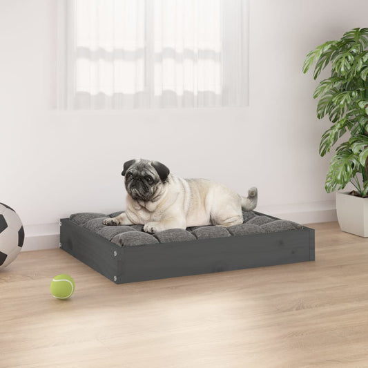 Dog bed gray 61.5x49x9 cm solid pine