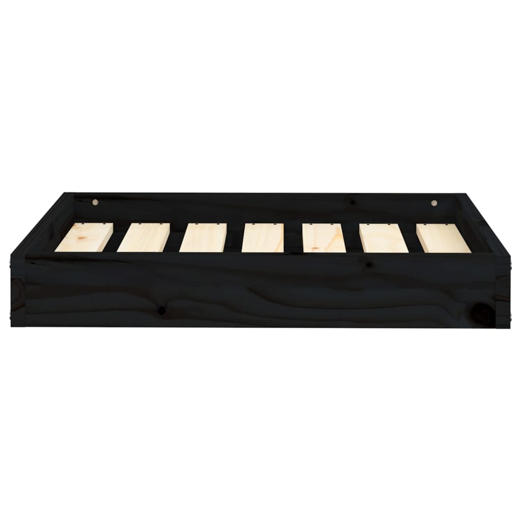 Dog bed black 61.5x49x9 cm solid pine