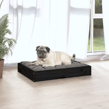 Dog bed black 61.5x49x9 cm solid pine
