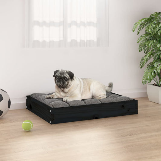 Dog bed black 61.5x49x9 cm solid pine