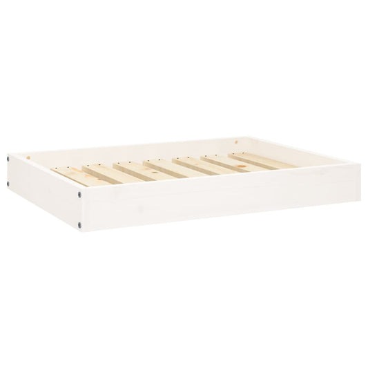 Dog bed white 71.5x54x9 cm solid pine
